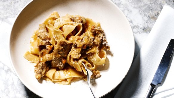 Tipo 00's pappardelle pasta with duck ragout and porcini mushroom recipe