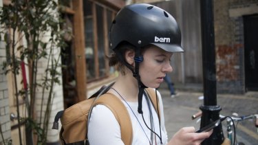 Bone-conducting headphones enable cyclists to hear traffic noises while listening to music.