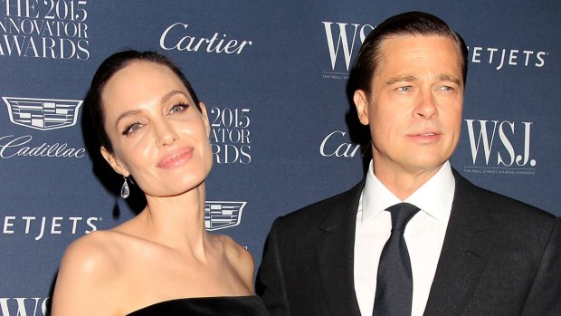 Happier times: Angelina Jolie Pitt, left, and Brad Pitt in 2015. 