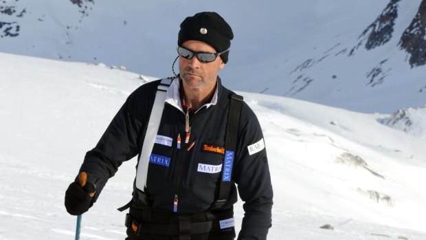 Former army officer Henry Worsley on the Korridoren glacier in Milne Land, Greenland in 2008. 