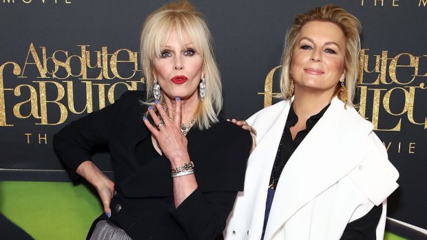 Joanna Lumley and Jennifer Saunders at the Australian premiere of Absolutely Fabulous The Movie in Sydney.