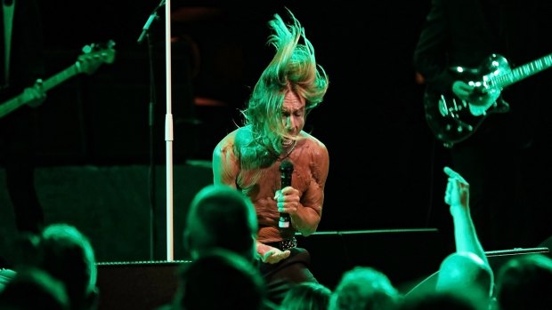 Iggy Pop performing at the Sydney Opera House.