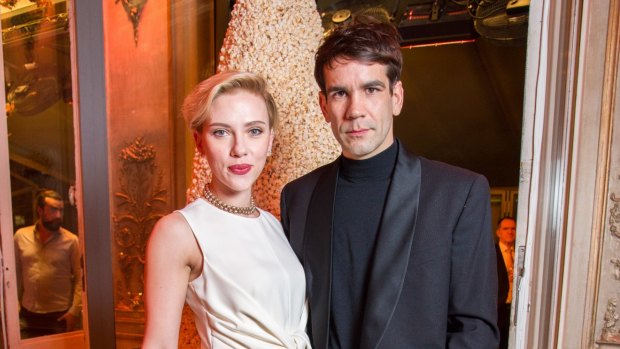 Scarlett Johansson and Romain Dauriac attend the Yummy Pop Grand Opening Party at Theatre du Gymnase on December 16, 2016 in Paris, France.  