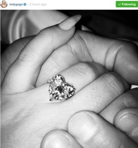 Bling: Lady Gaga's engagement ring.