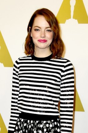Emma Stone ... knows how to clash prints.