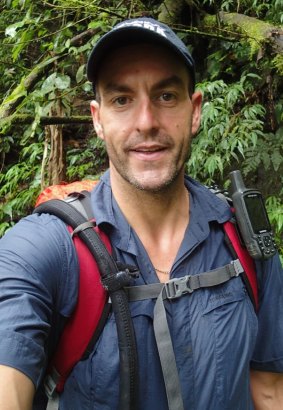 Chris Stevens hiking the Kokoda Trail.