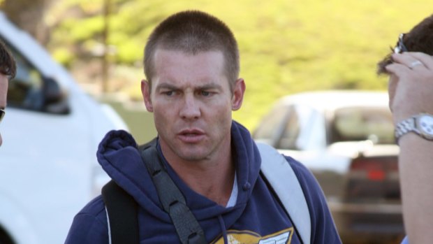 Ben Cousins is shown on CCTV trying to outrun police. 