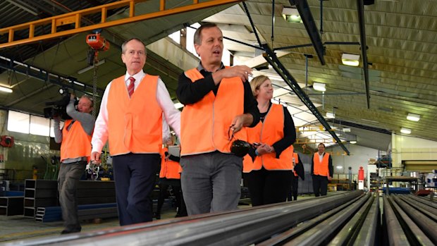 Opposition Leader Bill Shorten: getting out of town and into factories.