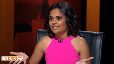 Miranda Tapsell appears on Channel 9's The Verdict. 
