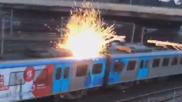 Sparks flew on this train on the Sandringham line this morning.