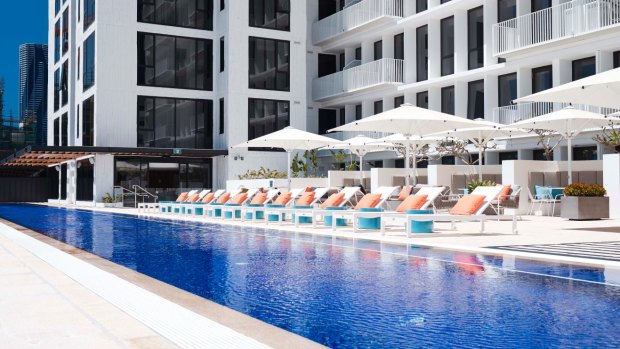 A 50-metre outdoor pool is one of the facilities available at The Johnson, Brisbane.
