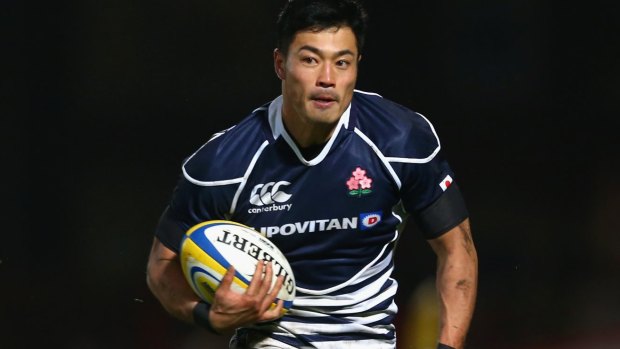 New Western Force import Akihito Yamada in action for Japan.