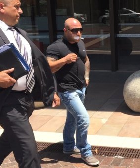 Rosario Cimone's son, Phillip Cimone, leaves court after the family's victim impact statement was read.