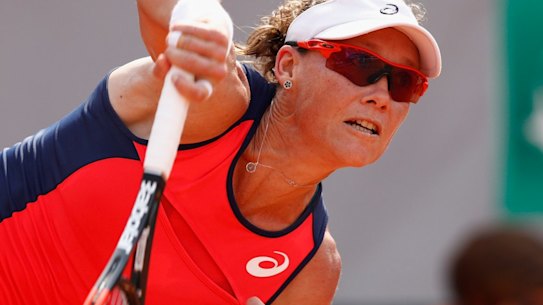 Sam Stosur spoke after her first-round victory at the French Open.