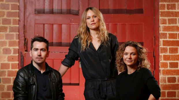 Director Matthew Lutton (left) and actors Eryn Jean Norvill and Leeanna Walsman are recreating <i>Melancholia</I> at the Malthouse Theatre.
