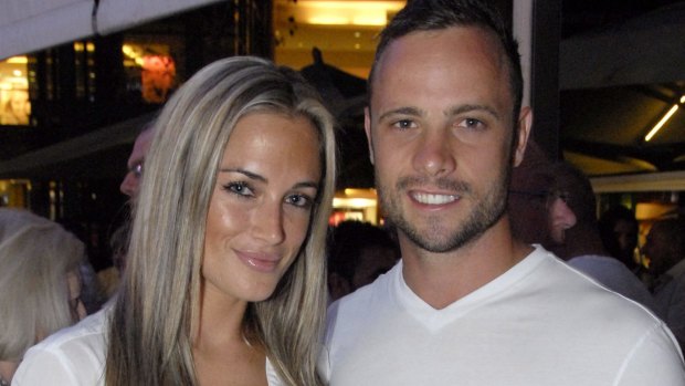 Oscar Pistorius and Reeva Steenkamp at a party in January 2012.