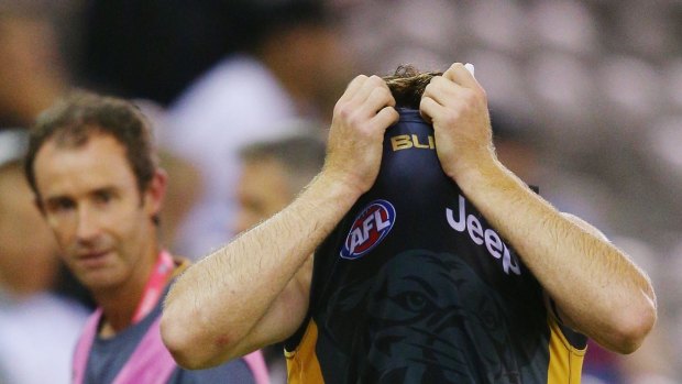 Hamstrung: Reece Conca was one of the Tigers hurt on Thursday.