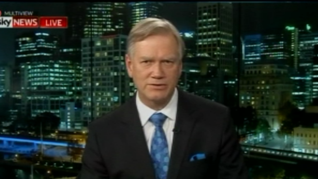 Andrew Bolt remained stony-faced for the duration of the short interview, before he cut his guest's microphone off.