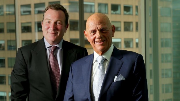 Premier Investments chairman Solomon Lew (right) and chief executive Mark McInnes.