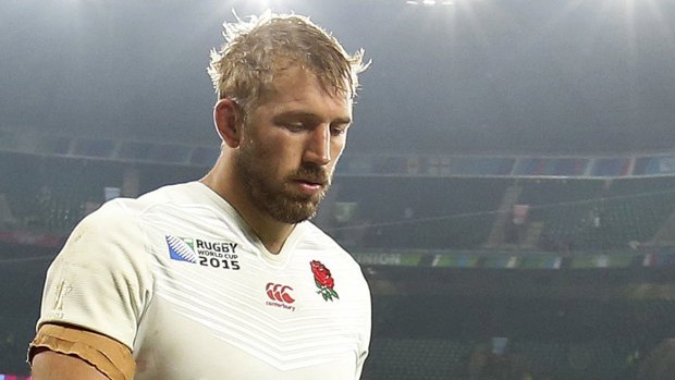 Exit right: Ex-England captain Chris Robshaw was bundled into touch by Wales at the death five months ago.