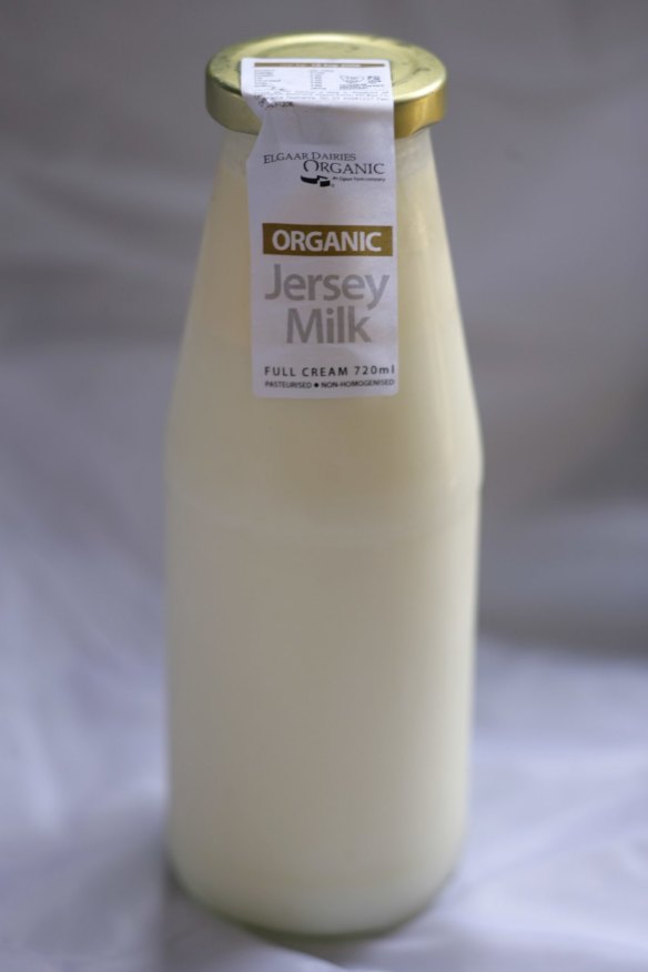 Elgaar Farm bottles its milk and cream in glass bottles.