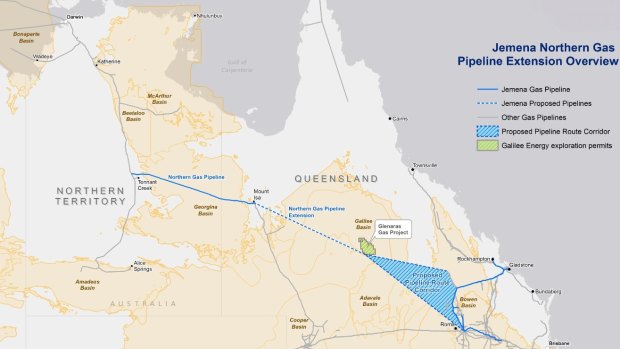 Jemena's planned pipelines will connect the Northern Territory to the eastern seaboard, and open up the Galilee Basin gas to the NEM.