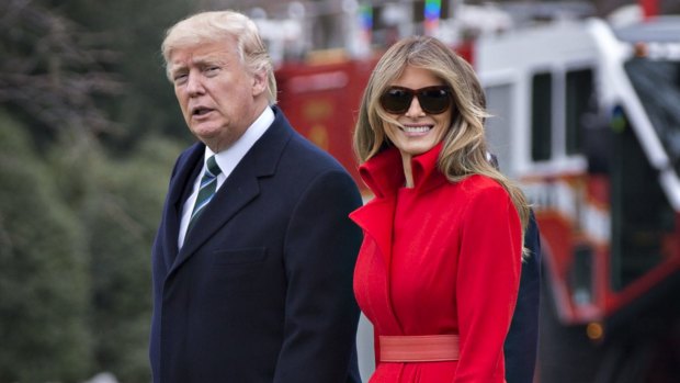 US President Donald Trump and First Lady Melania Trump on Friday. Stormy Daniels reportedly told the magazine in 2011 details of her 2006 affair with Trump after his marriage to Melania.