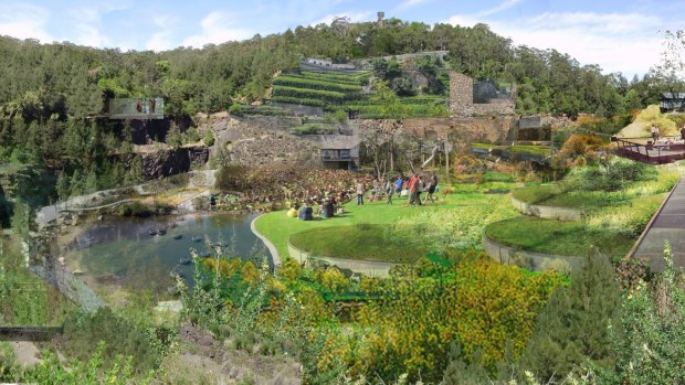 An artists impression of the park that could be built when the former quarry is filled.