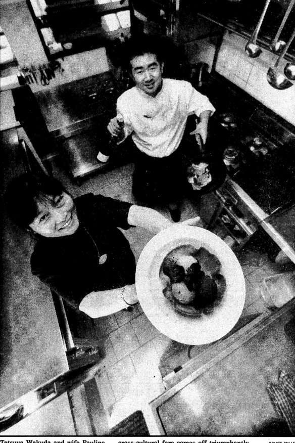 Tetsuya Wakuda at his restaurant's original Rozelle location in 1989.