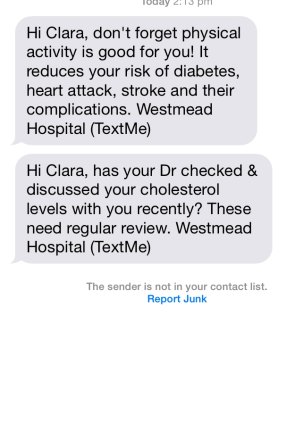 Text messages for Global Health's TEXT ME heart attack trial.