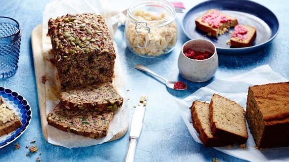 Paleo loaf and coconut bread.