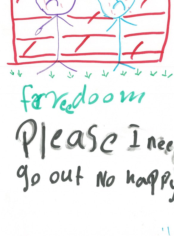 A drawing from a child held in detention.