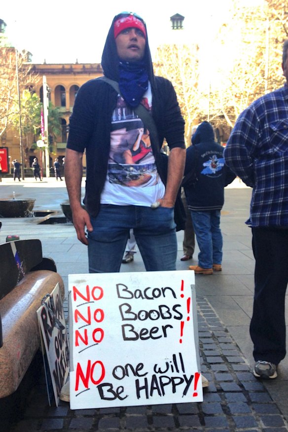 Protesters at the Reclaim Australian Rally in Martin Place.