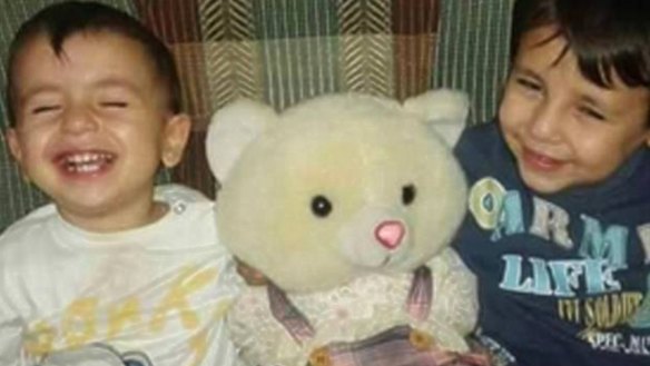 Aylan Kurdi, left, with his brother Galip. Both drowned in their family's attempt to reach Greece. 