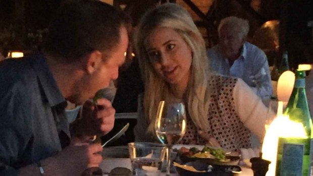 Nabil Gazal and Roxy Jacenko dining at Sydney's Otto restaurant in a file picture.
