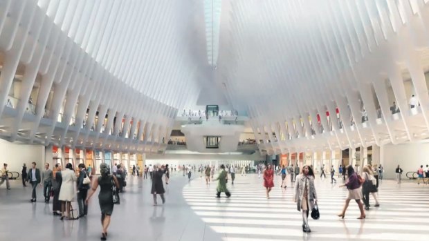 Artist impressions of inside of Westfield World Trade Center, New York