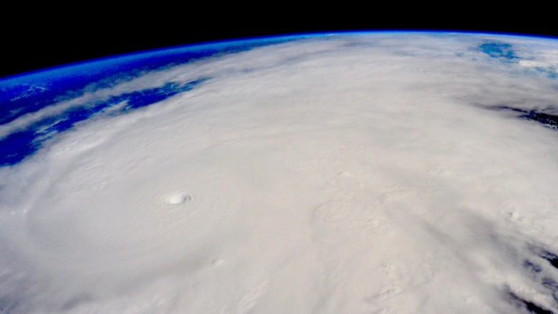 An image taken by Scott Kelly from the International Space Station on Friday shows the Category 5 storm Hurricane Patricia from above.