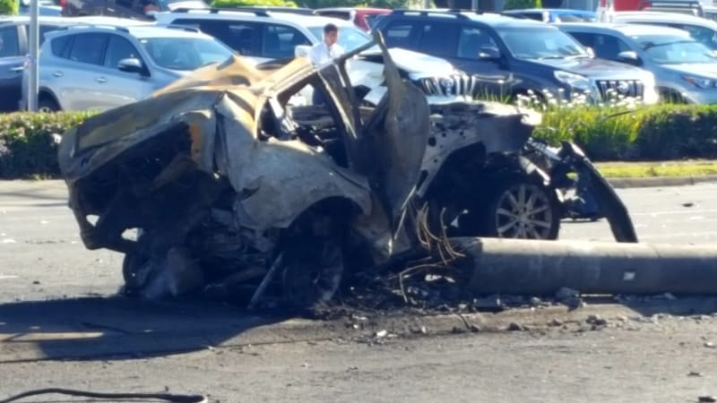 Mercedes driver dies in fiery crash in city's east
