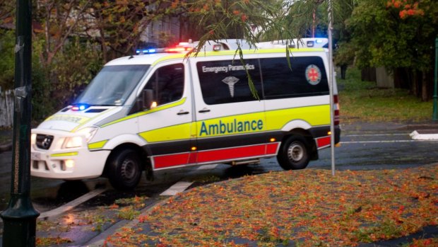 A woman has been hospitalised after an accident while driving a ride-on mower.