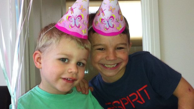 William Bourne, 4, with his brother Anthony, 8, at his birthday party. He was diagnosed with asthma when he was 2.