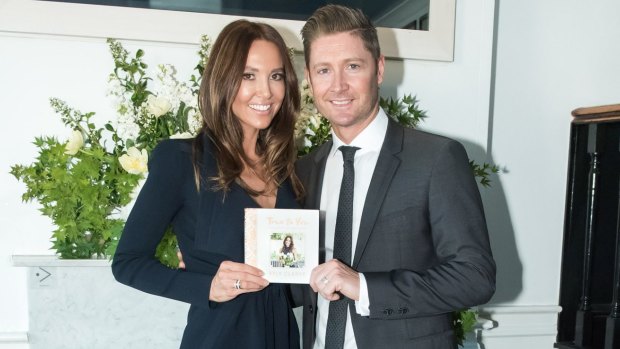 Kyly and Michael Clarke at a party at Paddington's The Royal Hotel to celebrate the release of Mrs Clarke's book.