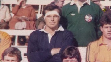 A screen grab showing Tony Abbott at an Oxford v Cambridge invitational match in 1981.