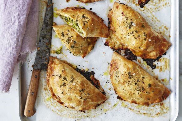 Broccoli and miso (or anchovy) hand pies.