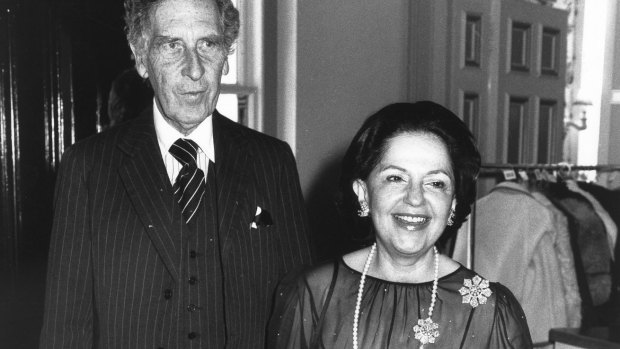 Sir Warwick and Lady Mary Fairfax at Government House in 1980. 