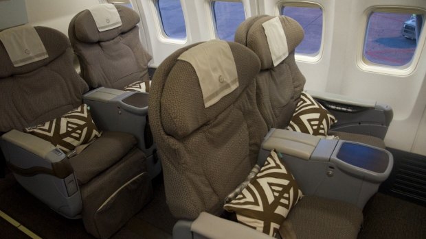Fiji Airways business class seat don't recline as far as other airlines.