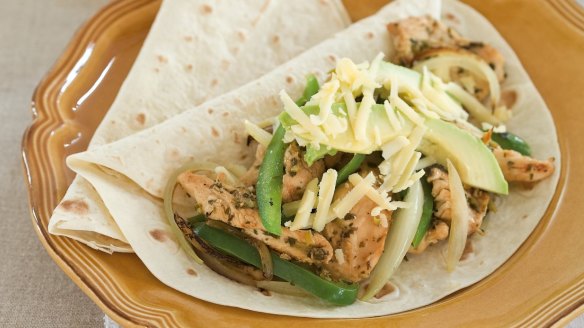 Chicken fajita wraps.