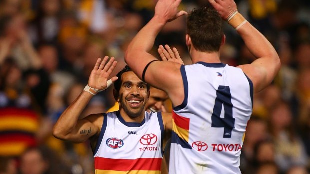 Shining lights: Eddie Betts and Josh Jenkins have played a big part in making the Crows' forward line one of the most dynamic and potent in the competition.