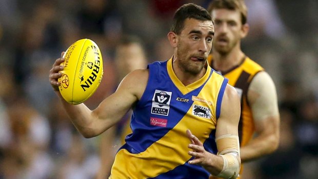 Adam Marcon of
Williamstown in
action during the
2015 VFL Grand Final.