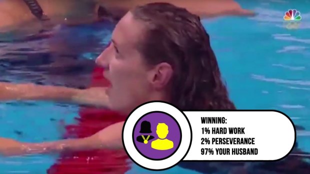 Hungarian swimmer Katinka Hosszu with one of the Rio Olympics' most notorious sexist media moments.