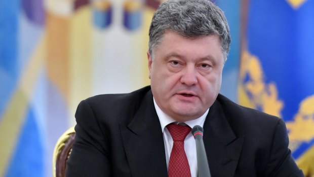 Ready for battle: Ukrainian President Petro Poroshenko.